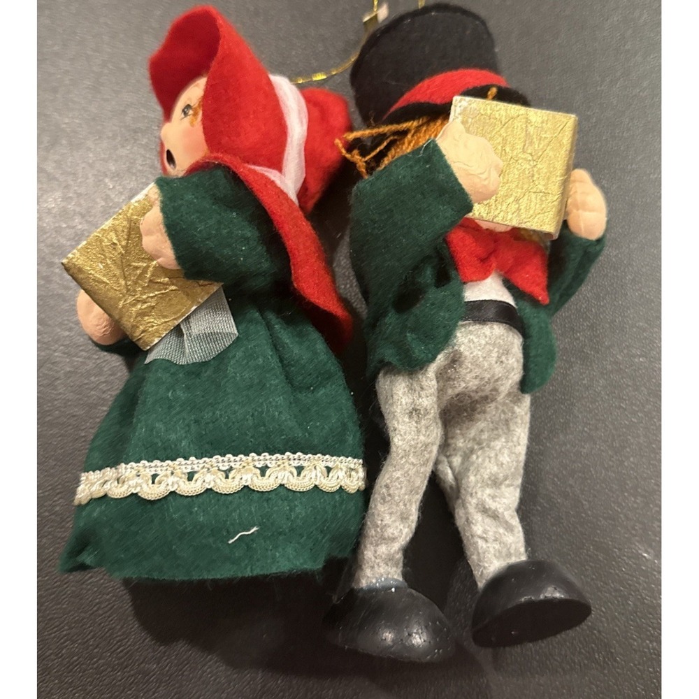 Vintage Paper Mache Christmas Carolers Figurines Holiday Victorian Ornament‎ #7